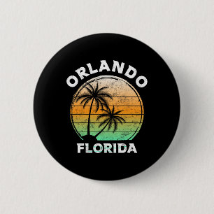 Bóton Redondo 5.08cm Orlando Flórida Fl Miami Vibrações Praia Sol Estad