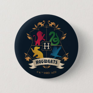 Bóton Redondo 5.08cm Ornamentado HOGWARTS™ House Crest