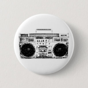 Bóton Redondo 5.08cm os anos 80 Boombox