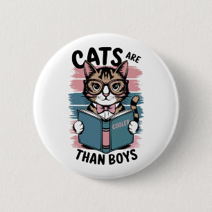 Bóton Redondo 5.08cm Os gatos são mais frios que os meninos