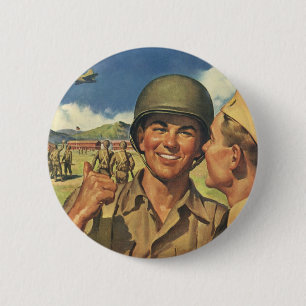 Bóton Redondo 5.08cm Os heróis patrióticos do vintage, pessoal milita