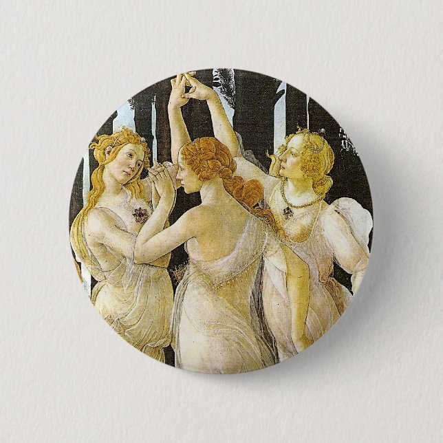 Bóton Redondo 5.08cm Os Três Graus de Sandro Botticelli (Frente)