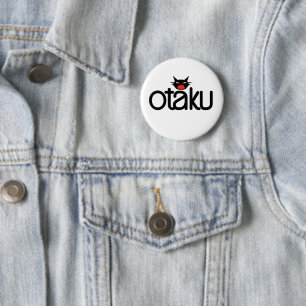 Bóton Redondo 5.08cm Otaku Cat Funny Slogan