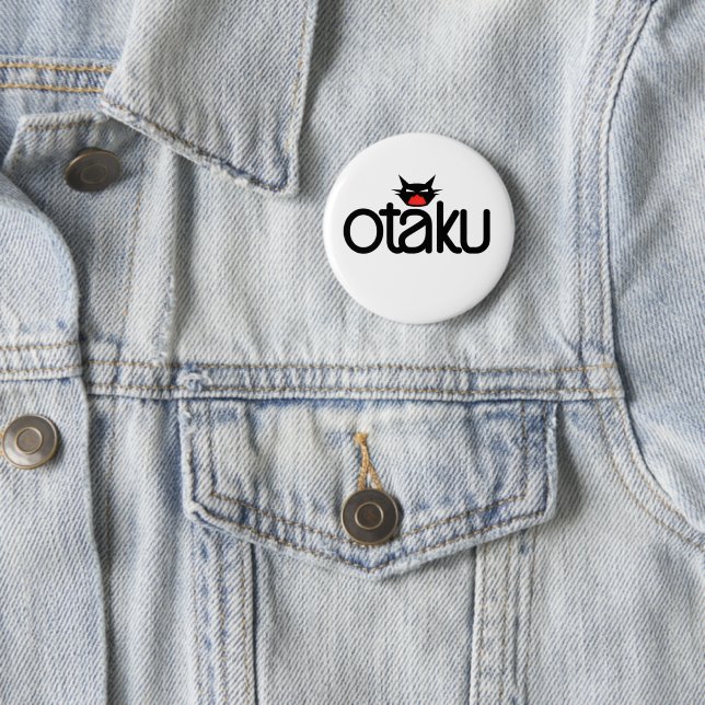Bóton Redondo 5.08cm Otaku Cat Funny Slogan (In Situ)