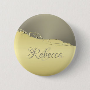 Bóton Redondo 5.08cm Ouro de luxo decorativo em ouro e prata
