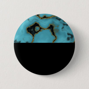 Bóton Redondo 5.08cm Ouro de pedra e preto de turquesa