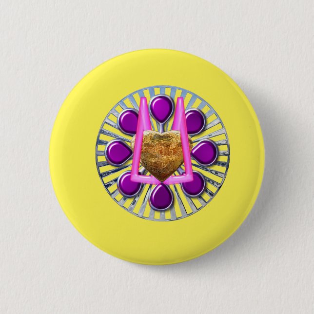 Bóton Redondo 5.08cm Ouro Metálico (Frente)