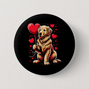 Bóton Redondo 5.08cm Ouro Retriever Dog Dia de os namorados Proprietári