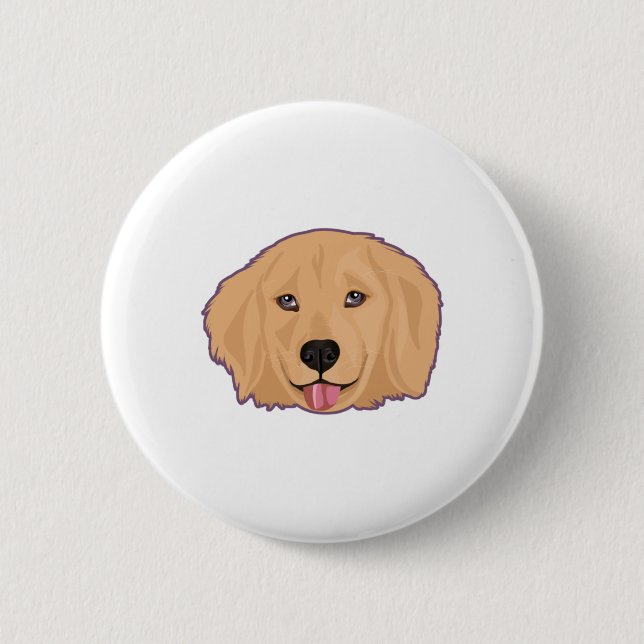 Bóton Redondo 5.08cm Ouro Retriever Sticker (Frente)