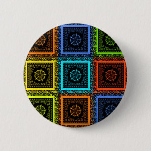 Bóton Redondo 5.08cm Ouro Vermelho Azul Masai Verde Cores Tradicionais