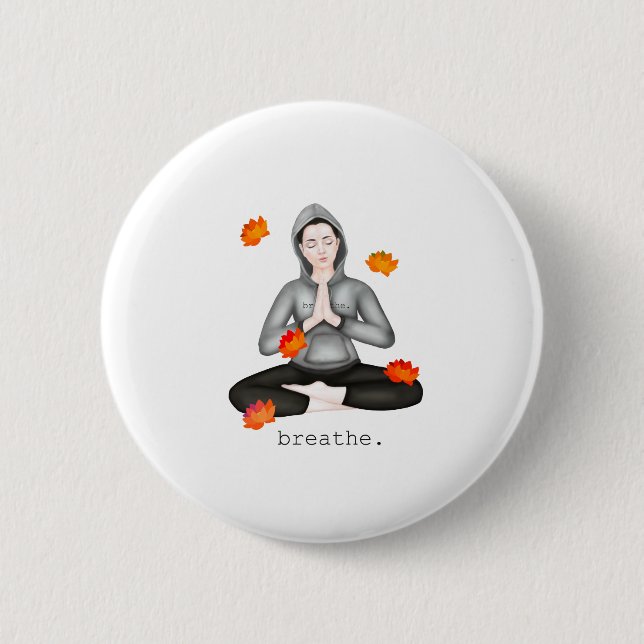 Bóton Redondo 5.08cm outono. respirar (Frente)