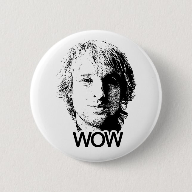 Bóton Redondo 5.08cm Owen Wilson - wow (Frente)