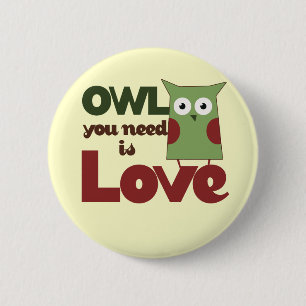 Bóton Redondo 5.08cm Owl Love