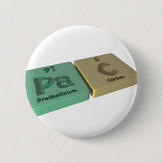 Bóton Redondo 5.08cm Pac como o Protactinium do Pa e o carbono de C