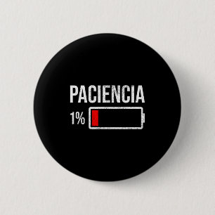 Bóton Redondo 5.08cm Paciência 1% Paciência a 1% Bateria Baixa Engraçad