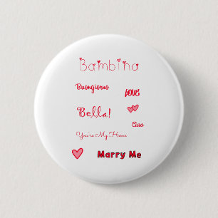 Bóton Redondo 5.08cm Pacote de Cotações de Amor da Bambina