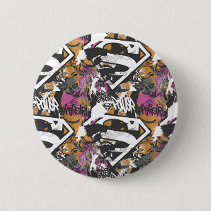 Bóton Redondo 5.08cm Padrão 3 da Supergirl Comic Capers