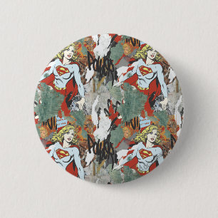 Bóton Redondo 5.08cm Padrão 8 da Supergirl Comic Capers