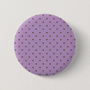 Bóton Redondo 5.08cm Padrão Africano De Violeta E Bolinhas Marrom