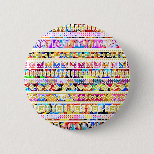 Bóton Redondo 5.08cm Padrão aztec tridimensional, bonito, padrão otterB (Frente)