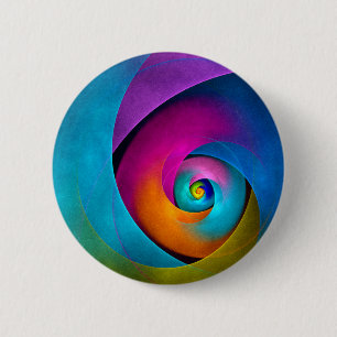 Bóton Redondo 5.08cm Padrão Azul Cor-de-rosa Abstrato Floral Moderno #1
