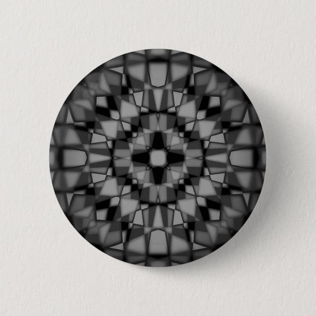 Bóton Redondo 5.08cm Padrão caleidoscópico escuro (Frente)