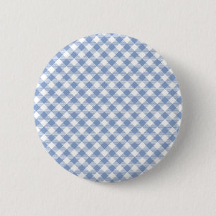 Bóton Redondo 5.08cm Padrão clássico Gingham azul verificado