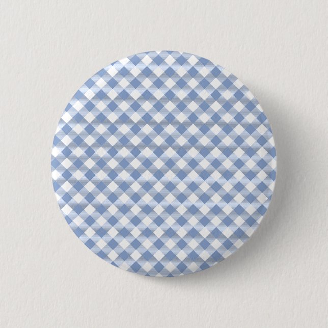 Bóton Redondo 5.08cm Padrão clássico Gingham azul verificado (Frente)