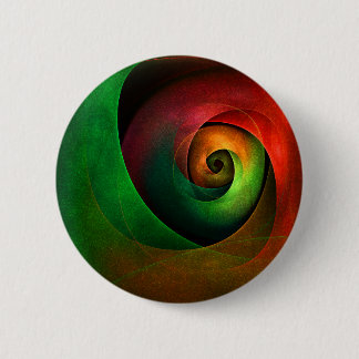 Bóton Redondo 5.08cm Padrão de Abstrato de Arte Vermelha Verde Floral M