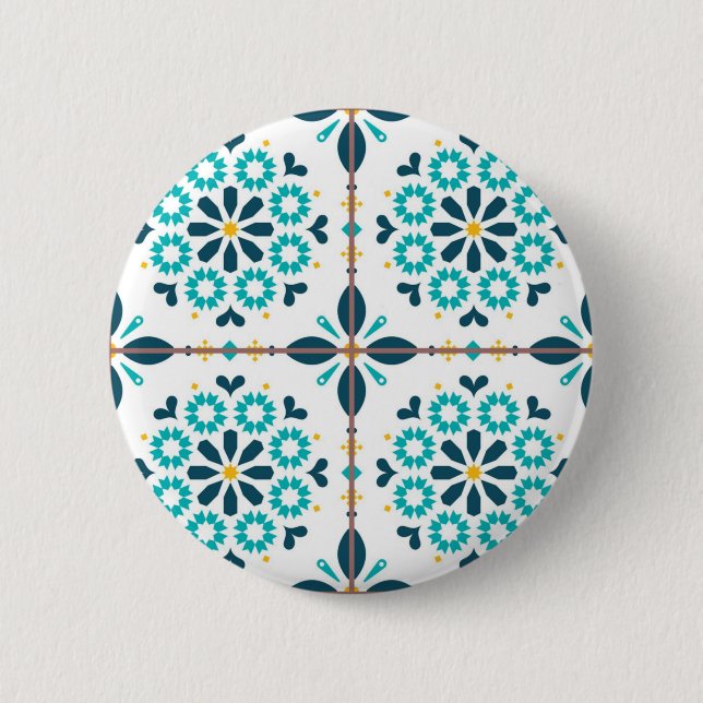 Bóton Redondo 5.08cm Padrão de azulejos cerâmicos (Frente)