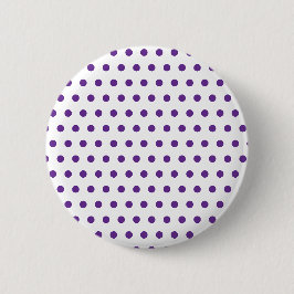 Bóton Redondo 5.08cm Padrão de Bolinhas Roxo Lavanda em Branco
