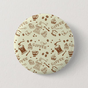 Bóton Redondo 5.08cm Padrão de café