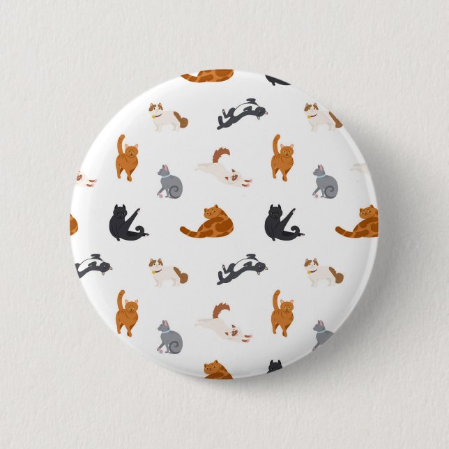 Bóton Redondo 5.08cm Padrão de Cat (Frente)