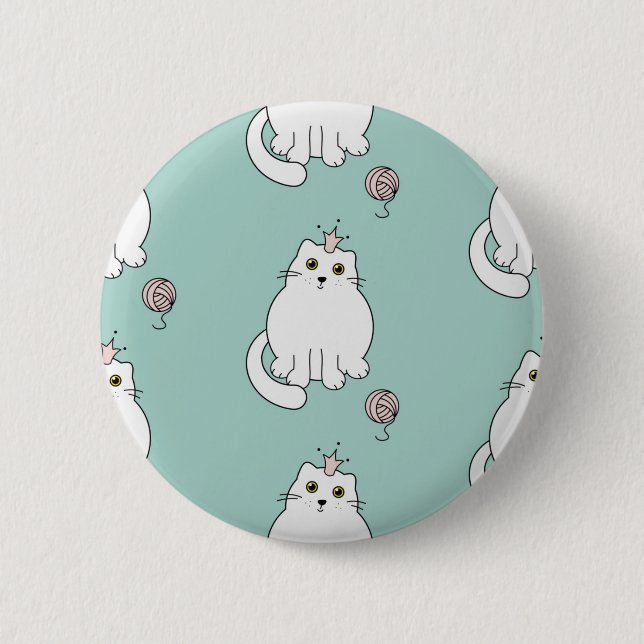 Bóton Redondo 5.08cm Padrão de Cat (Frente)