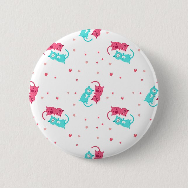 Bóton Redondo 5.08cm Padrão de Cat (Frente)