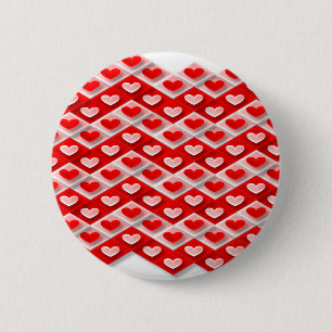 Bóton Redondo 5.08cm Padrão de Coração de Amor