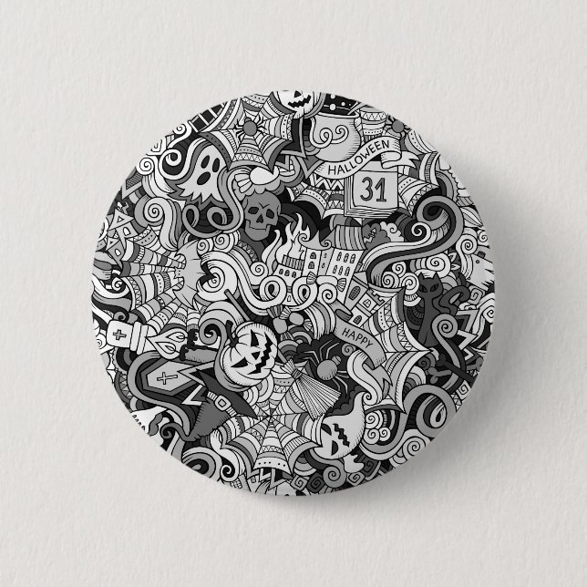 Bóton Redondo 5.08cm Padrão de Dia das Bruxas (Frente)