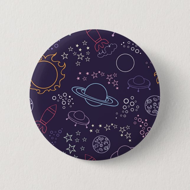 Bóton Redondo 5.08cm Padrão de espaço (Frente)