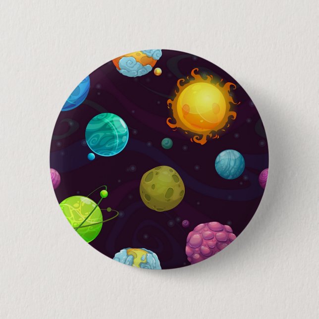 Bóton Redondo 5.08cm Padrão de espaço (Frente)