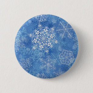 Bóton Redondo 5.08cm Padrão de flocos de neve