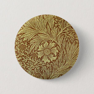 Bóton Redondo 5.08cm Padrão de Flor Antiga Marigold William Morris