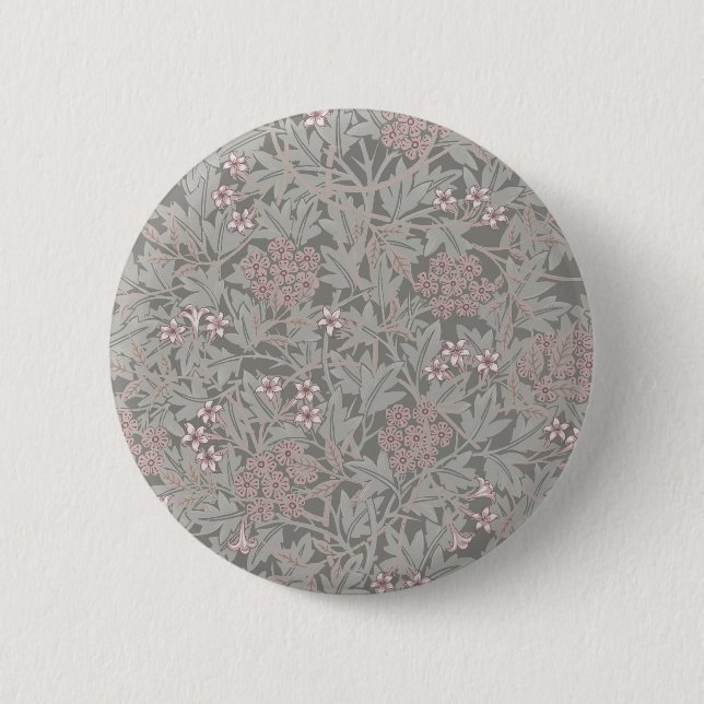 Bóton Redondo 5.08cm Padrão de Flor de Jasmim de William Morris (Frente)