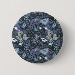 Bóton Redondo 5.08cm Padrão de Lábios e Corações de Supermenina