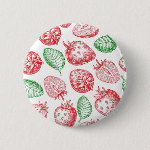 Bóton Redondo 5.08cm Padrão de morango