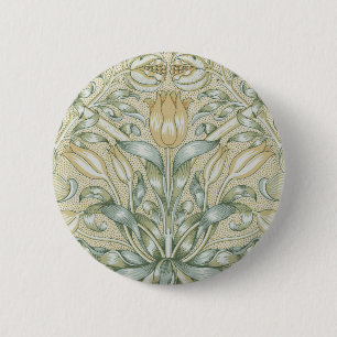 Bóton Redondo 5.08cm Padrão de Romã Antiga Lily de William Morris