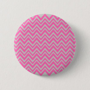 Bóton Redondo 5.08cm Padrão de Zigzag, rosa quente, e Cinza