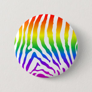 Bóton Redondo 5.08cm Padrão do Rainbow Zebra