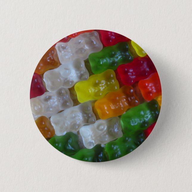 Bóton Redondo 5.08cm Padrão do Urso Gummy (Frente)