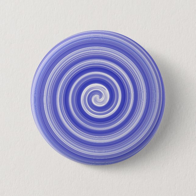 Bóton Redondo 5.08cm Padrão espiral azul e branco (Frente)