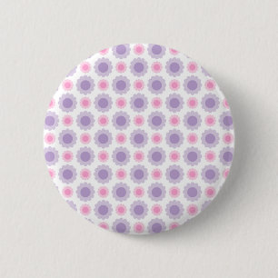 Bóton Redondo 5.08cm Padrão floral rosa e roxo